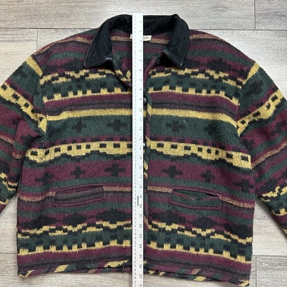 Vintage Aztec Western Wool Blend Jacket Size M/L Made In Canada Le Chateau - Picture 7 of 7